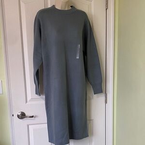 Uniqlo Soft Green Long Sleeve Knit Dress
